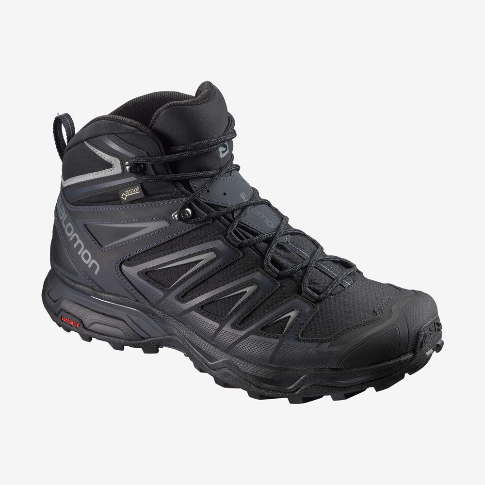 Salomon Israel X ULTRA 3 WIDE MID GORE-TEX - Mens Hiking Boots - Black (DSIP-01598)